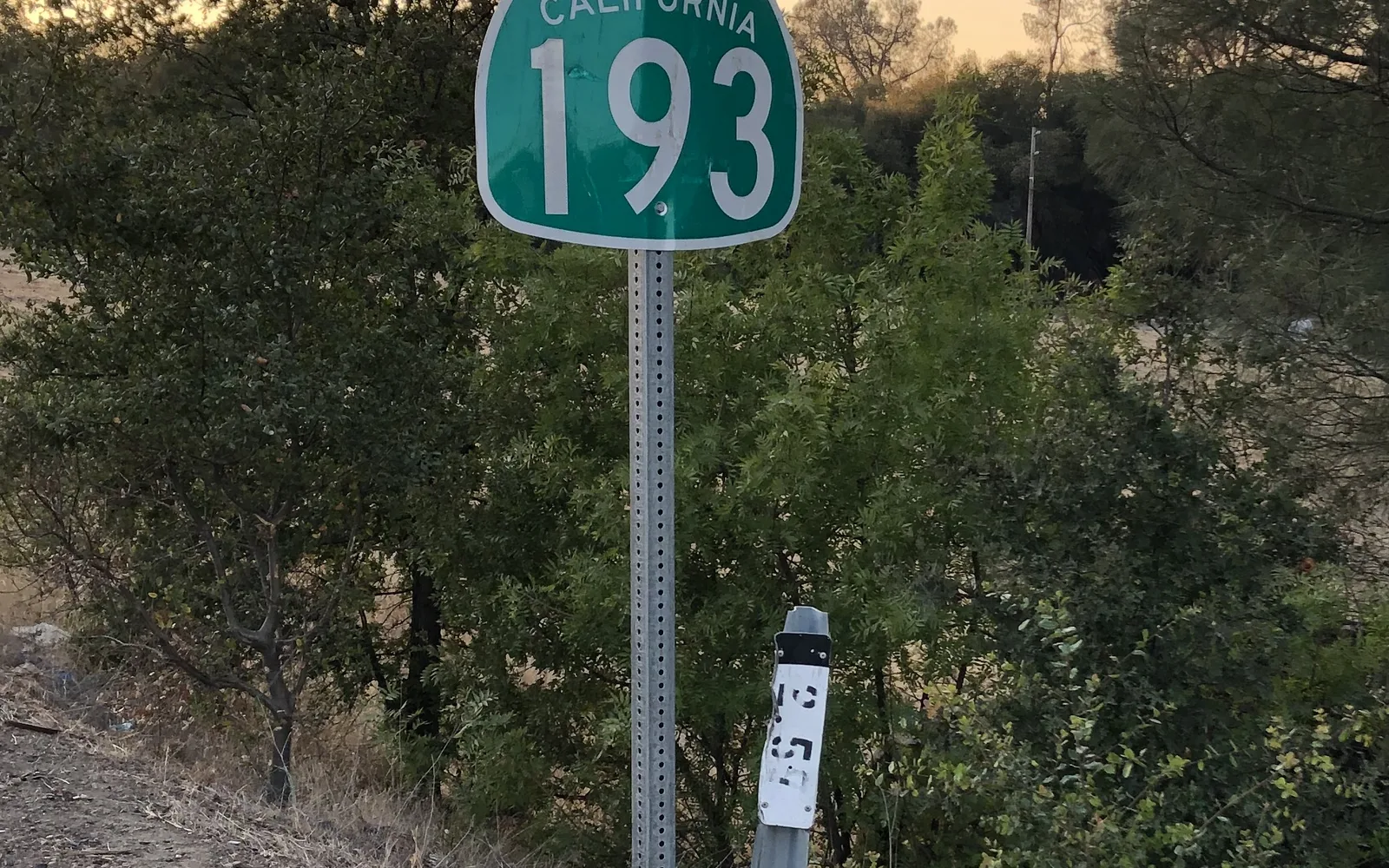 California Highway 193 terminus in Lincoln, showing modern development