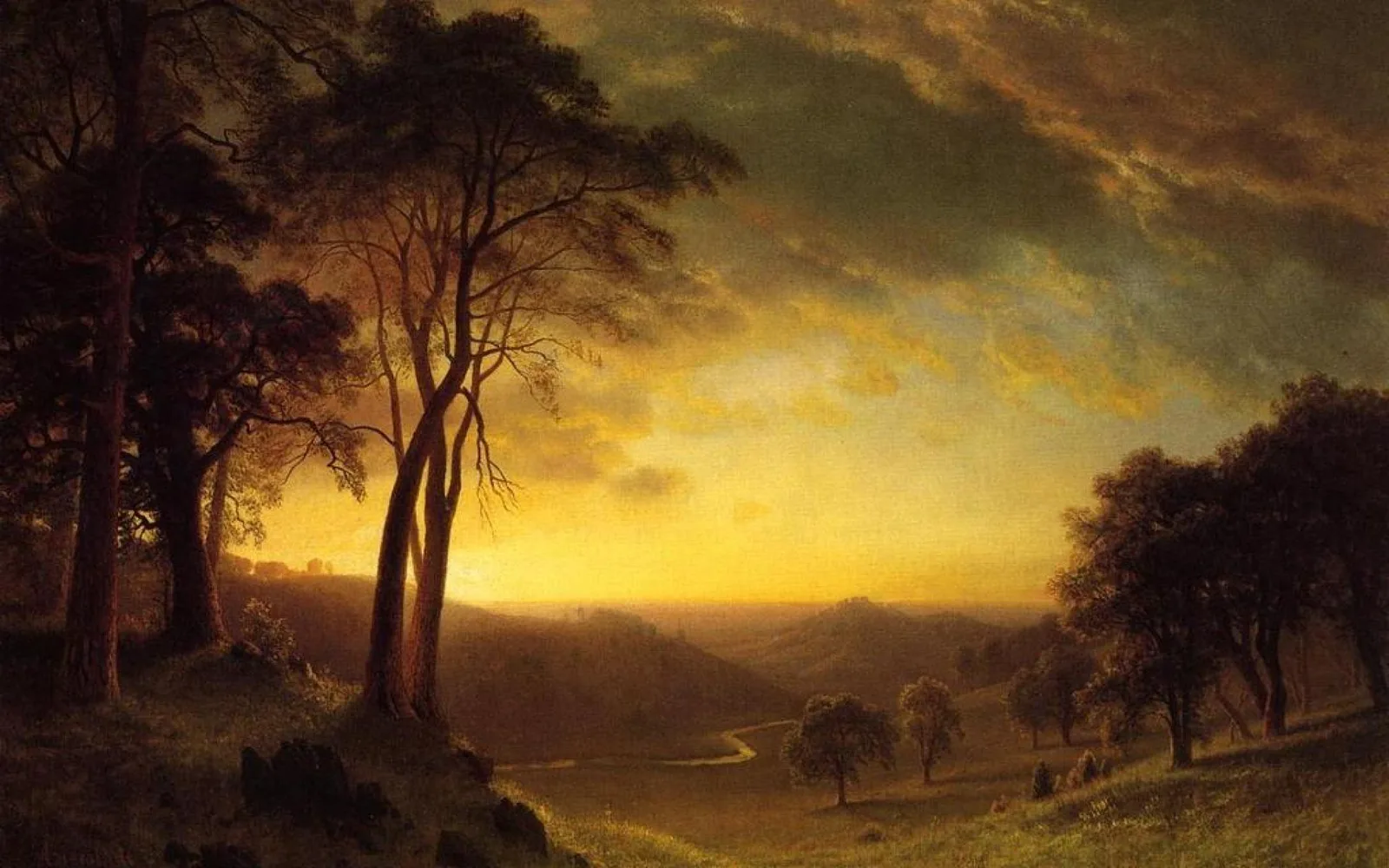 Sacramento Valley landscape by Albert Bierstadt, showing the region's natural character